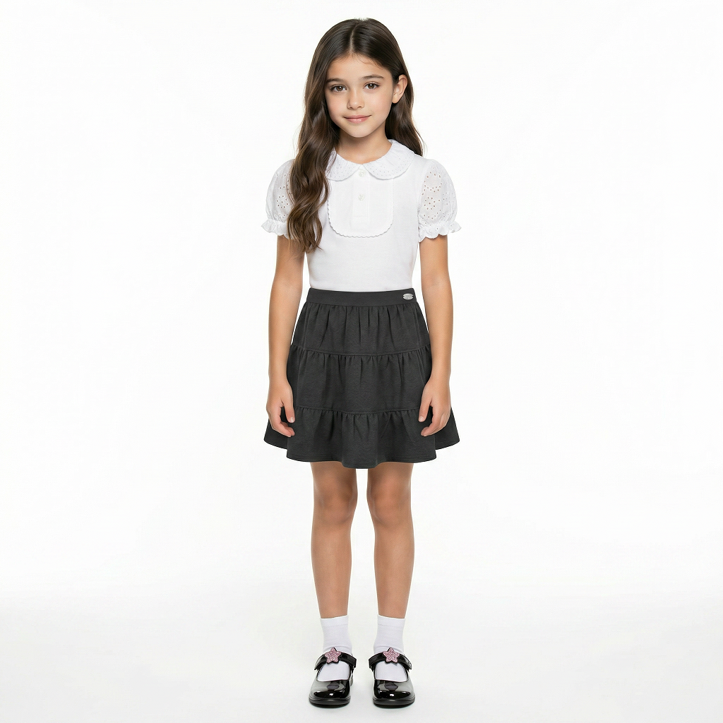 LELLI KELLY Bailey Grey Skirt, featuring the signature charm branding logo