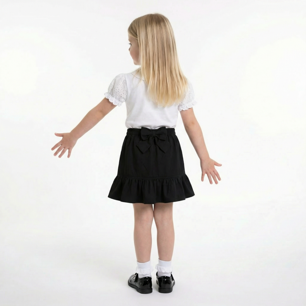 LELLI KELLY Betty Black Skirt combine style with practical comfort. These charming skirts feature a decorative bow detail on the back and an iconic LELLI KELLY logo charm