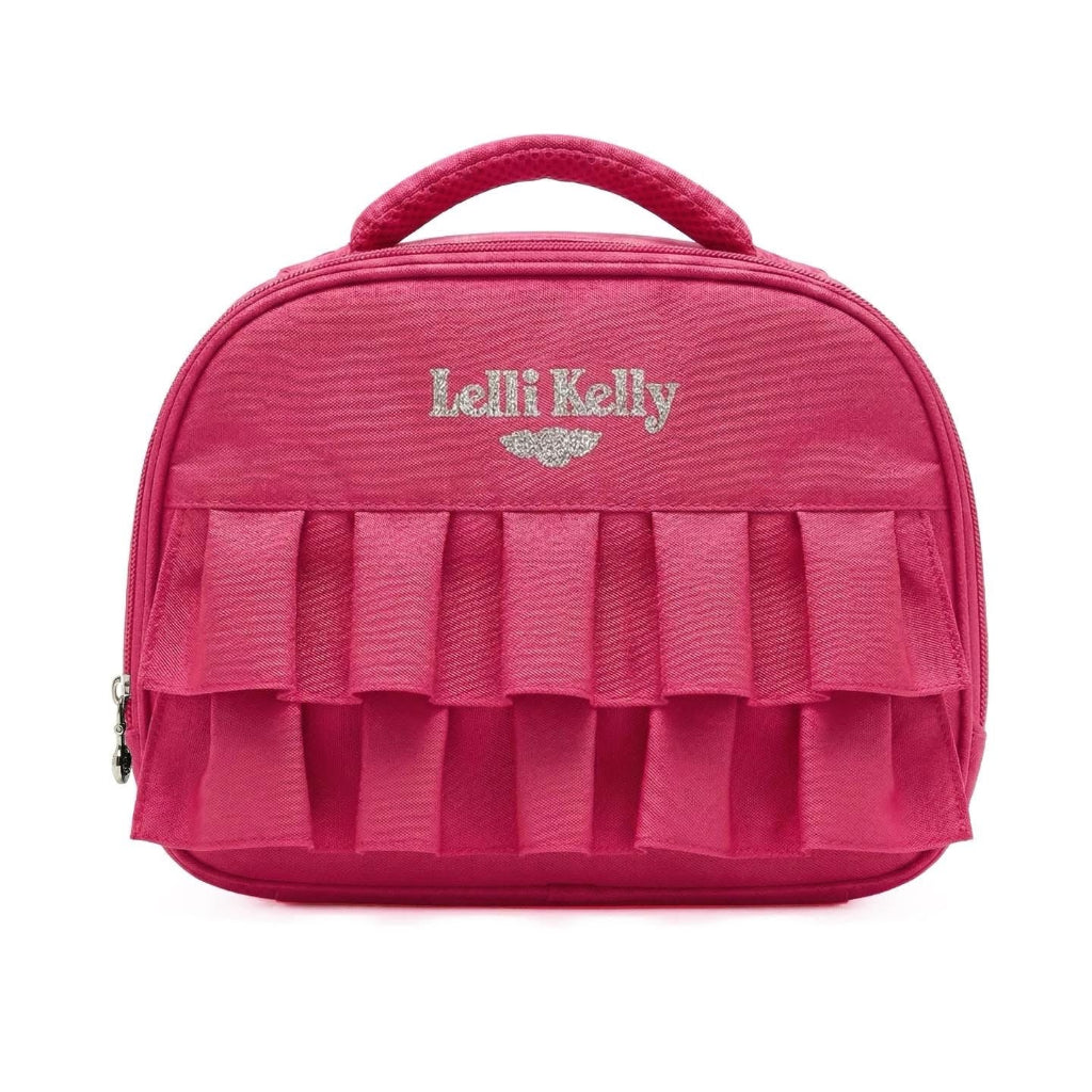 BILLIE Pink ruffled lunch bag with 'Lelli Kelly' branding.