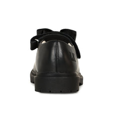 LELLI KELLY New Style Maisie Black Leather Shoes. A large black material fixed bow sits on the adjustable strap and the sole is chunkier