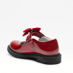 LELLI KELLY Miss LK Mia red patent leather shoes with a removeable bow and chunky sole, leather lining and insole. 