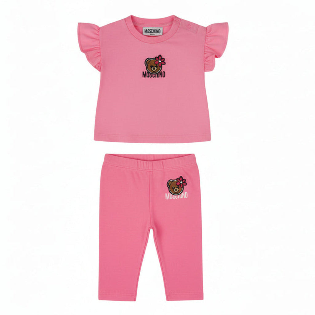 MOSCHINO Baby Girls T-shirt paired with leggings to match.