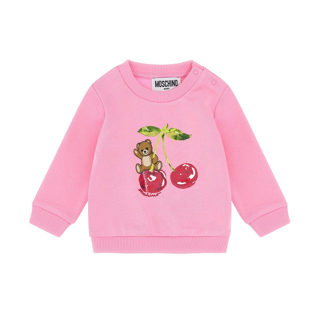 MOSCHINO Baby Girls Pink Sweatshirt