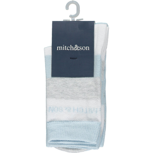 MITCH & SON NEVADA Boys 2 Pack Socks Sky Blue