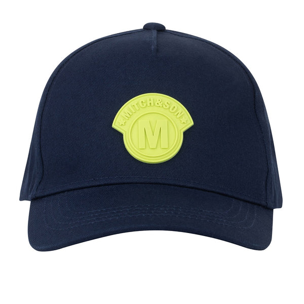 MITCH & SON Jnr Skip hat with badge on front. Blue Navy