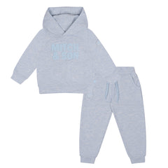 MITCH &amp; SON Sky Blue Melange hoody tracksuit with boucle branding artwork on front&nbsp;