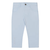 MITCH &amp; SON Pale Blue Twill trousers with embroidered logo on leg finished with boucle logo badge on back pocket