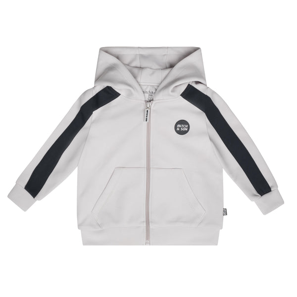 Calvin JNR Poly Zipper Tracksuit Stone Grey