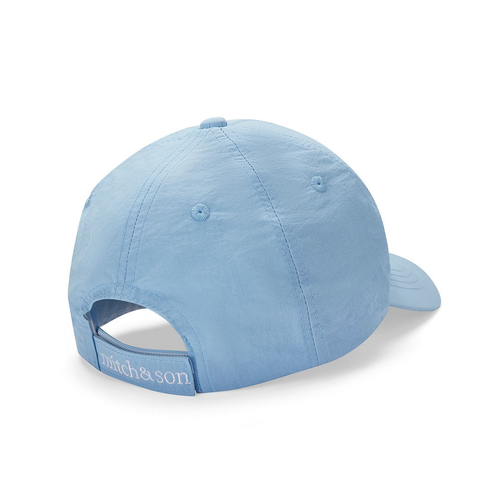 MITCH & SON Skip Cap with rubber logo badge. Sky Blue