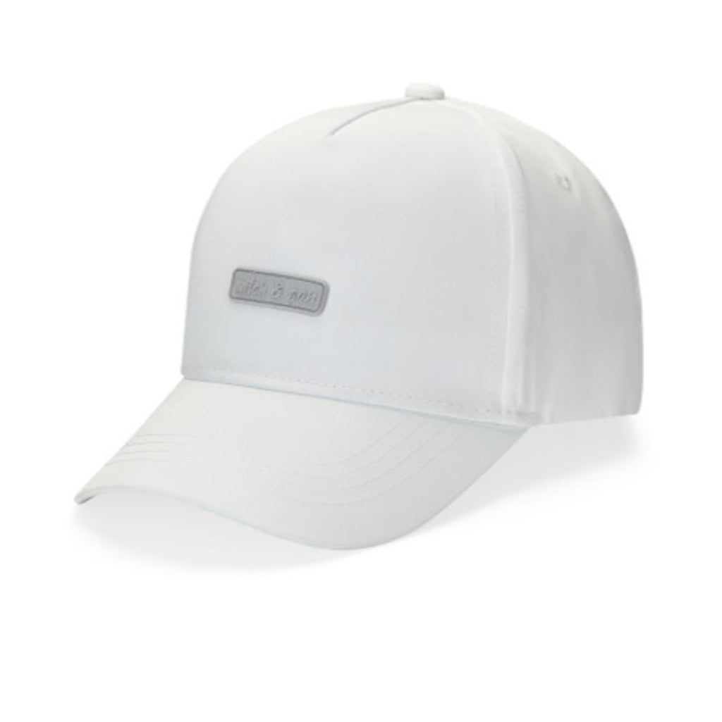 MITCH & SON Hayden Skip hat with rubber logo badge. Bright White