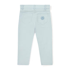 MITCH & SON Light blue trouser with a brand crest logo on back pocket