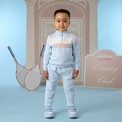 MITCH & SON Classic Collection. The Samson tracksuit features a sleek colour block design with a 1/4 zip top and coordinating joggers.