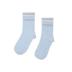 MITCH & SON The Stuart socks feature a soft stretch fit with contrast stripe detailing. Finished with logo branding for everyday comfort. Sky Blue
