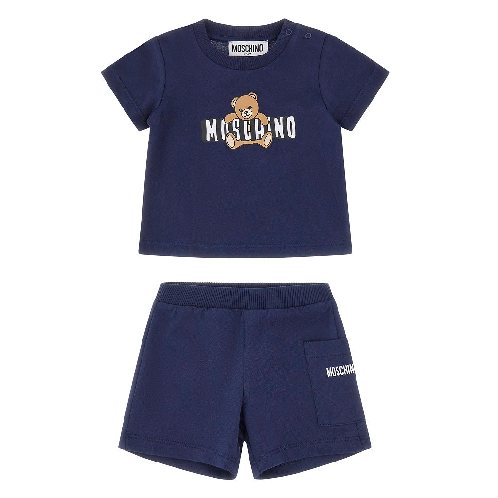MOSCHINO Baby T-shirt and shorts set. Irish Mist&nbsp;