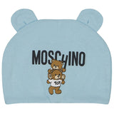 Baby Moschino Bear Logo Hat Sky Blue