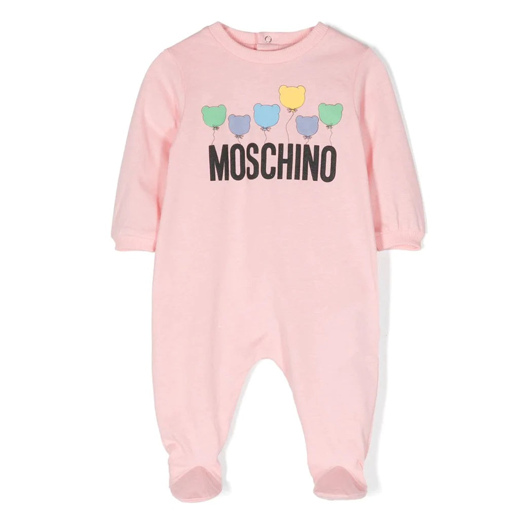 Moschino Teddy Balloons Logo Babygrow