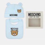Baby Moschino Hat Bib Gift Set Sky Blue