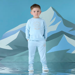 MITCH & SON Boys Crest Embroidery Crew Neck Tracksuit