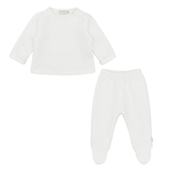 Pastels & Co - Teddybear Story. The Winnie 2 Piece Set in soft ivory offers timeless elegance for baby boys &amp; girls.