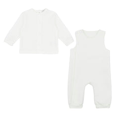Pastels & Co - Teddybear Story. The Winnie 2 Piece Set in soft ivory offers timeless elegance for baby boys &amp; girls.
