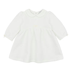 Pastels & Co - Teddybear Story. The Kanga soft dress in soft ivory timeless elegance for baby girls.