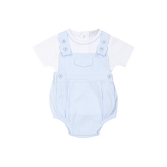 The Pastels &amp; Co Henry set combines a pale blue t-shirt and shorts in one coordinated outfit. Perfect for baby boys comfort and style.