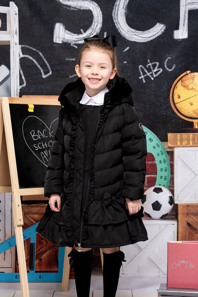 ADEE BECKY BTS Fur Hooded Jacket Black Kizzies