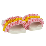 ADEE Frill Slide Sandals Pink
