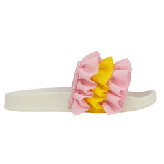 ADEE Frill Slide Sandals Pink