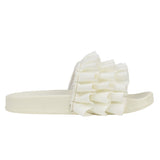 ADEE Frill Slide Sandals White