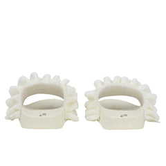 ADEE Frill Slide Sandals White