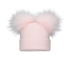 Pom Pom Envy Baby Knit Double Hat  Pink