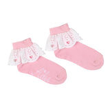 ADee Lenni Broderie Anglaise Ankle Socks Pink
