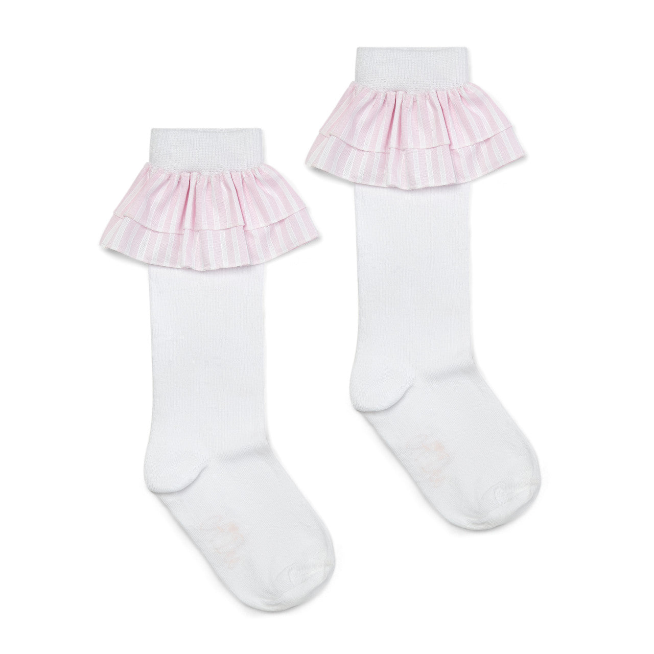 ADEE Colette Seersucker Frill Knee Hi Socks