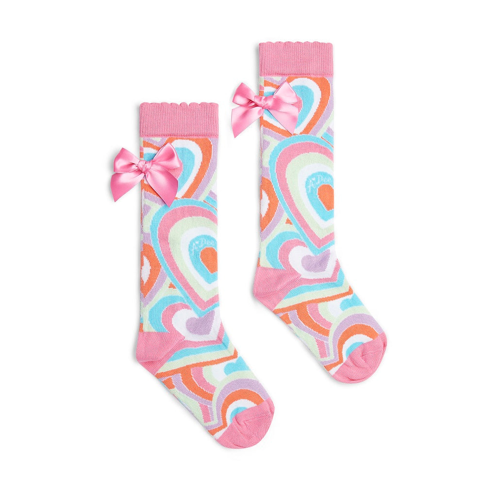 ADEE Elena Heart Print Knee High Socks