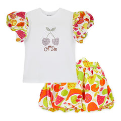 ADEE Tutti Frutti Print Puff Skirt Set