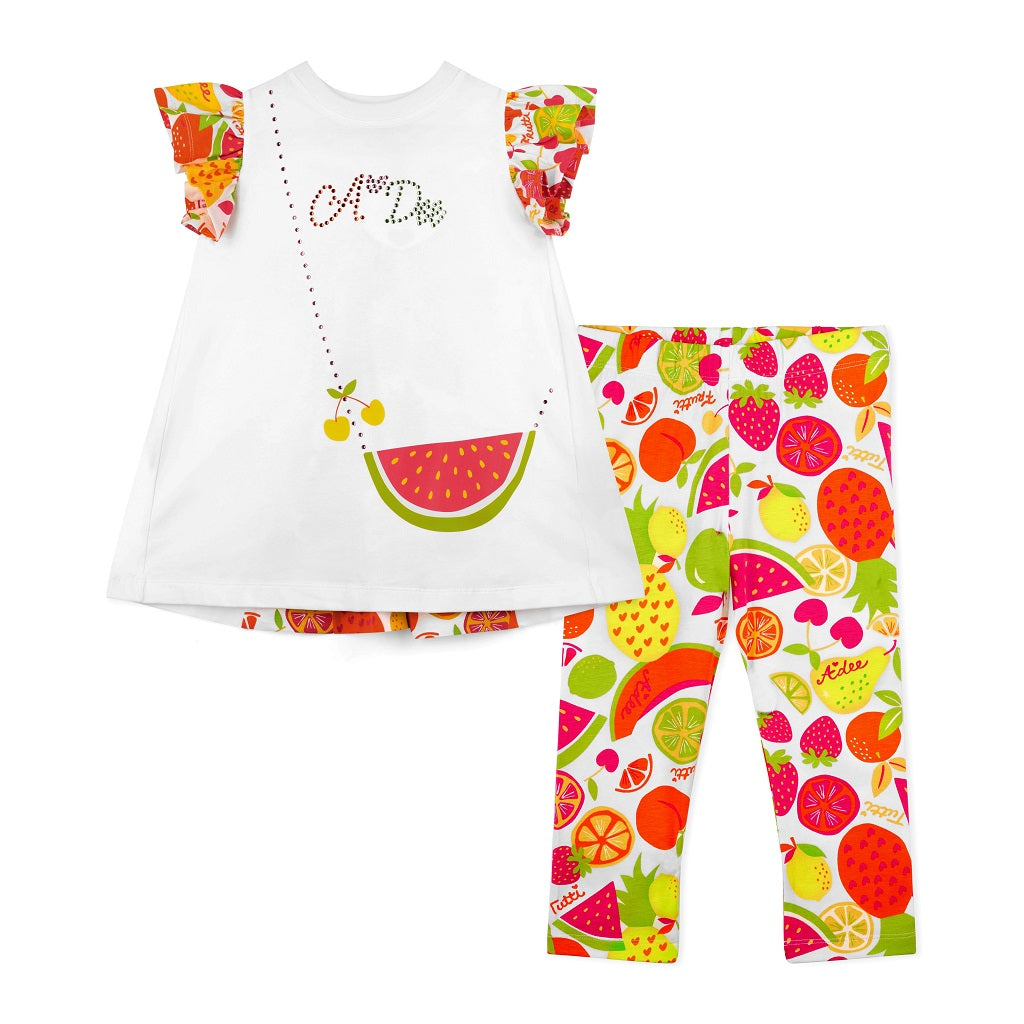 ADEE Tutti Frutti Print Handbag Legging Set