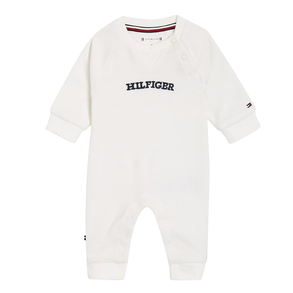 TOMMY HILFIGER Baby curved logo coverall