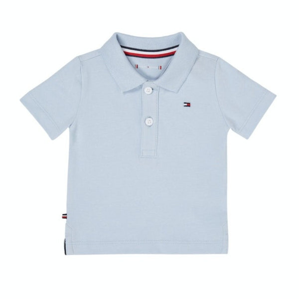 TOMMY HILFIGER Baby short sleeve flag polo. Breezy Blue