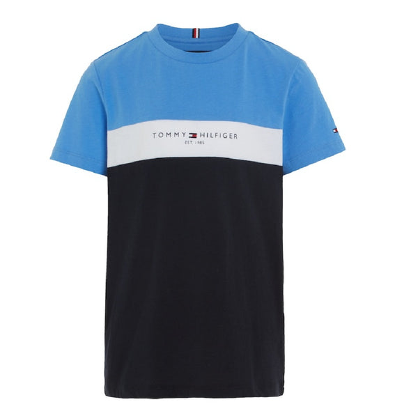 Tommy Hilfiger Colorblock T-Shirt for boys. Blue Spell/Desert Sky