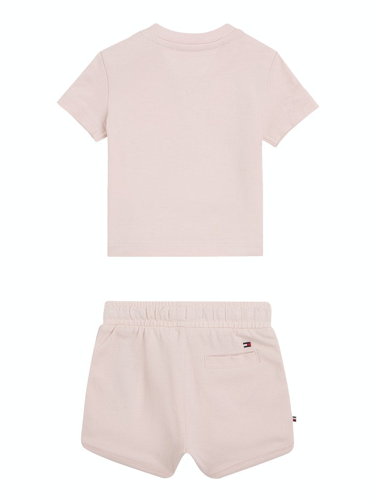 TH Baby Logo Short Set Pink