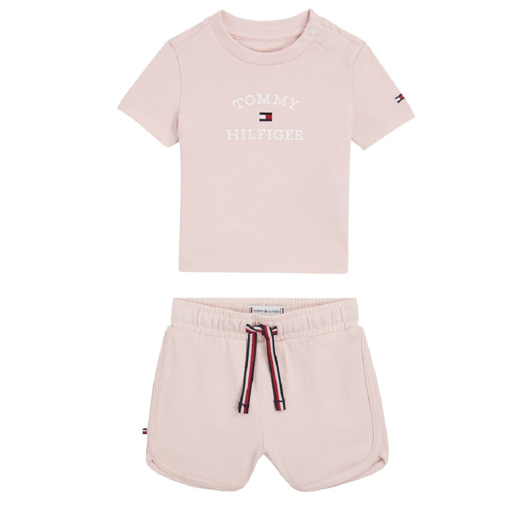 Baby TH Logo Short Set Pink