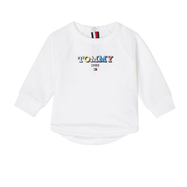 Baby multicoloured TOMMY sweatshirt. White