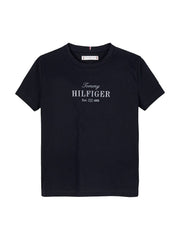 TOMMY Girls Gliiter Script T-Shirt Navy