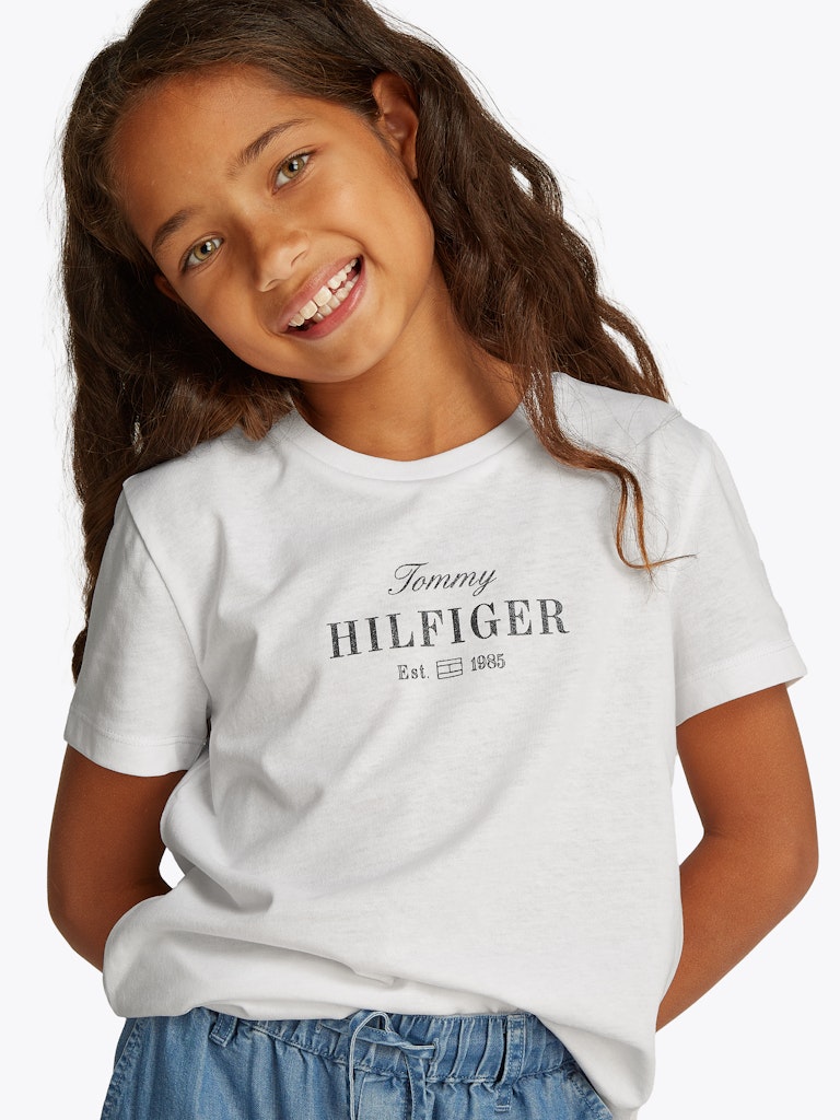 TOMMY Girls Glitter Script T-Shirt