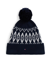 TOMMY HILFIGER Black Fairisle Beanie
