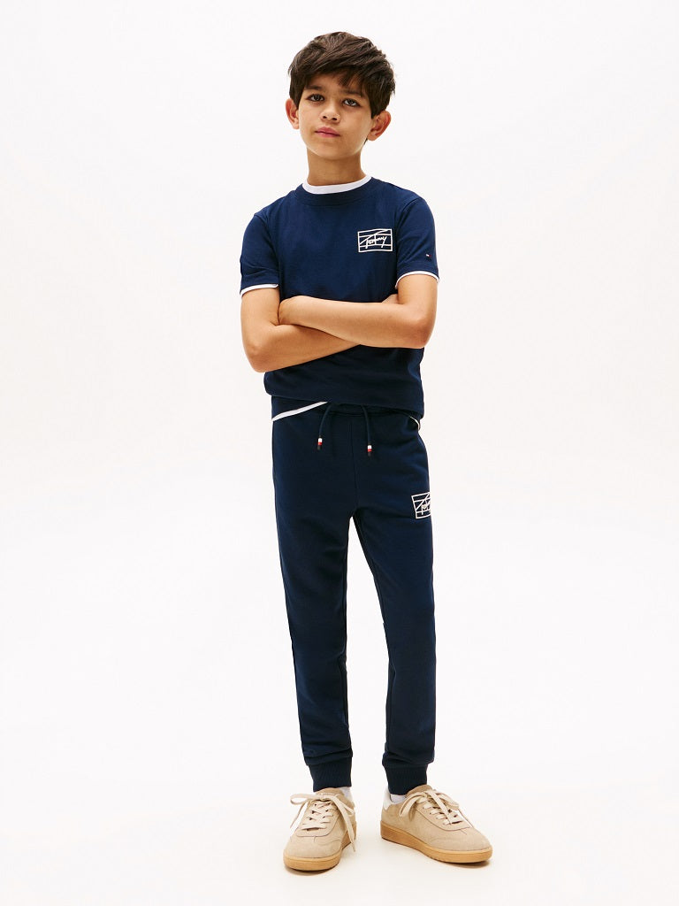 TOMMY HILFIGER Kids Varsity Print T-Shirt Dark Navy