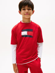 TOMMY HILFIGER Kids Flag Archive T-Shirt Red