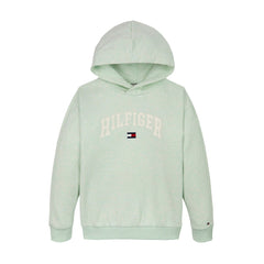 Light green hoodie with Tommy Hilfiger logo.