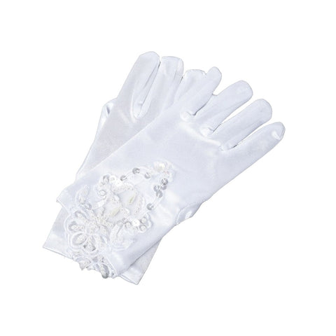 Satin Gloves with Lace